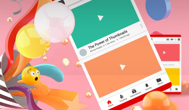 Illustration of YouTube video thumbnails