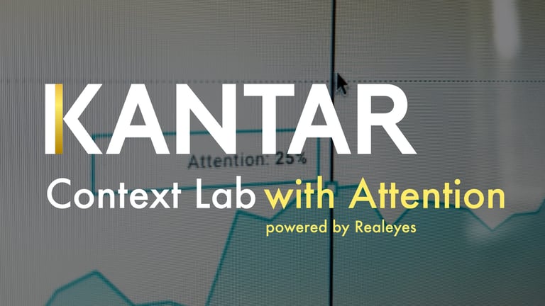 Kantar Context Lab logo over Realeyes dashboard screen
